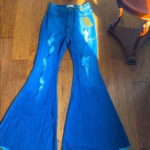 Ripped Flare bell bottoms